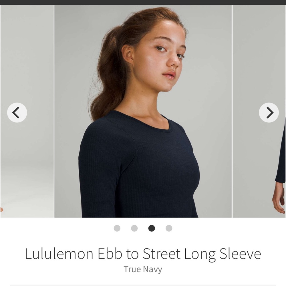 Lululemon Ebb to Street Long Sleeve True Navy NWT size 4
